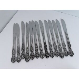 Versailles Dinner Knives Stainless by MSI Japan Set Of 13 Floral